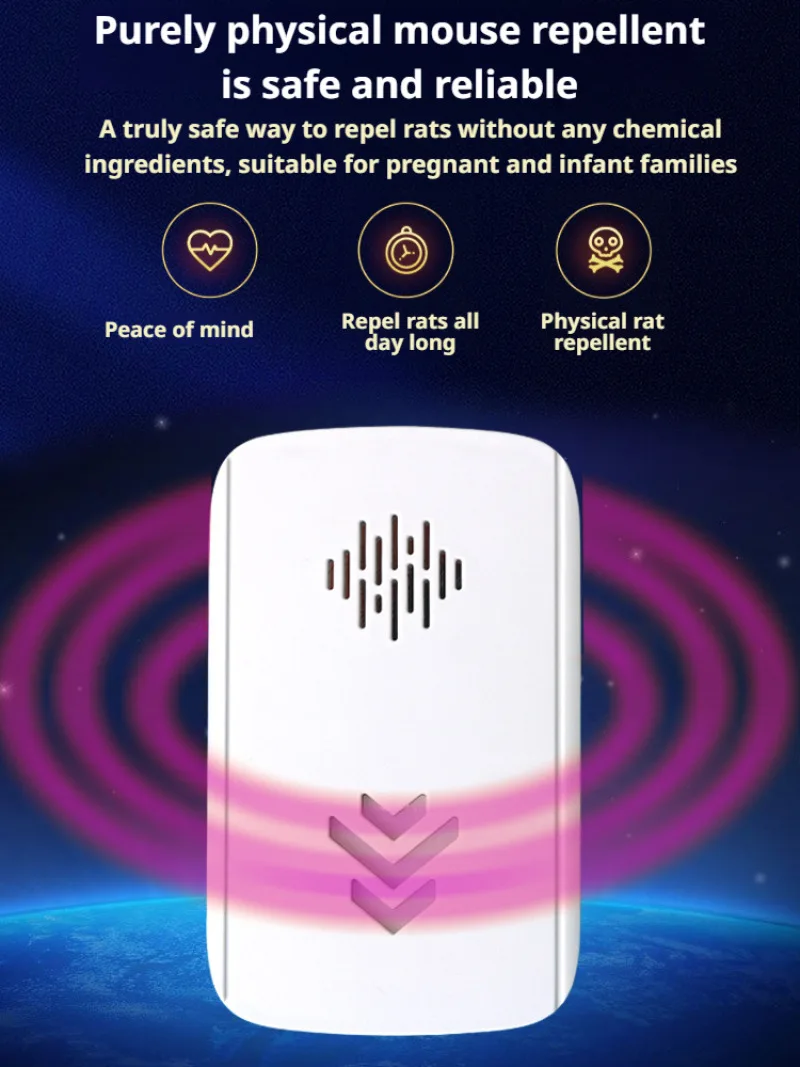 Intelligent Ultrasonic Mouse Repeller High Power Ultrasonic Mosquito RepellerExplosive Ultrasonic Mouse and Mosquito Repeller