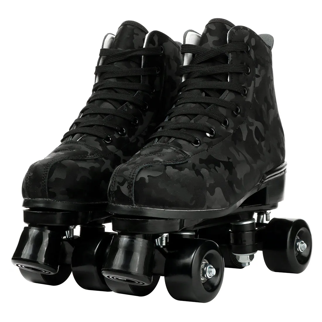 Double-Row Roller Skates Beginner Women Men Outdoor Skating 4 Wheels Skate Shoes Size 37 38 39 40 41-45 Flashing Quad Sneakers