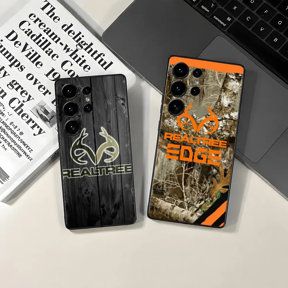 Luxury R-Realtree Phone Case For Samsung Galaxy S26 S25 Ultra Plus Phone Case Satin Glossy Colorful Protective
