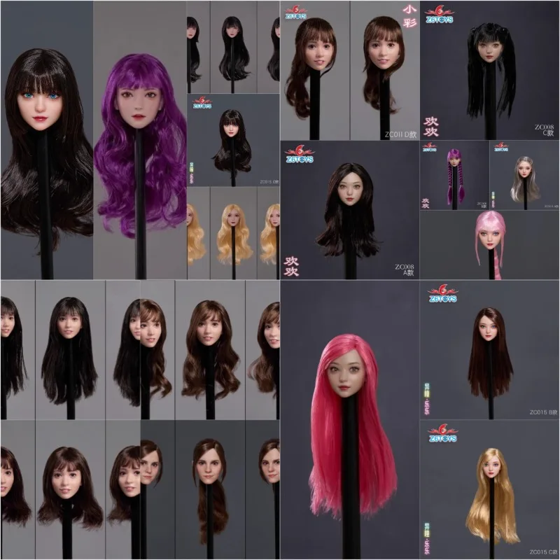 

ZC016 ZC012 ZC008 1/6 Scale Mobile Eye Beauty Head Carving Head Sculpture Model for 12'' Action Figures Body Gift DIY in stock