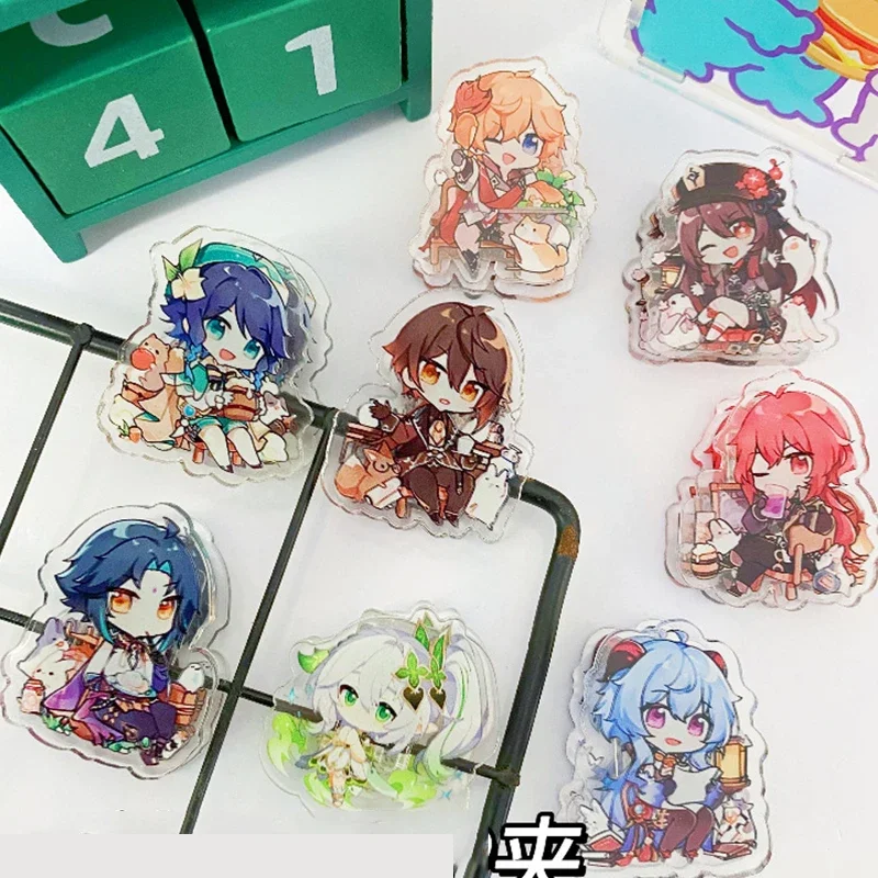 Genshin Impact Raiden Shogun Furina de Fontaine Focalors Cute Game File Folder Plastic Hand Account Decorative Clip Stationery