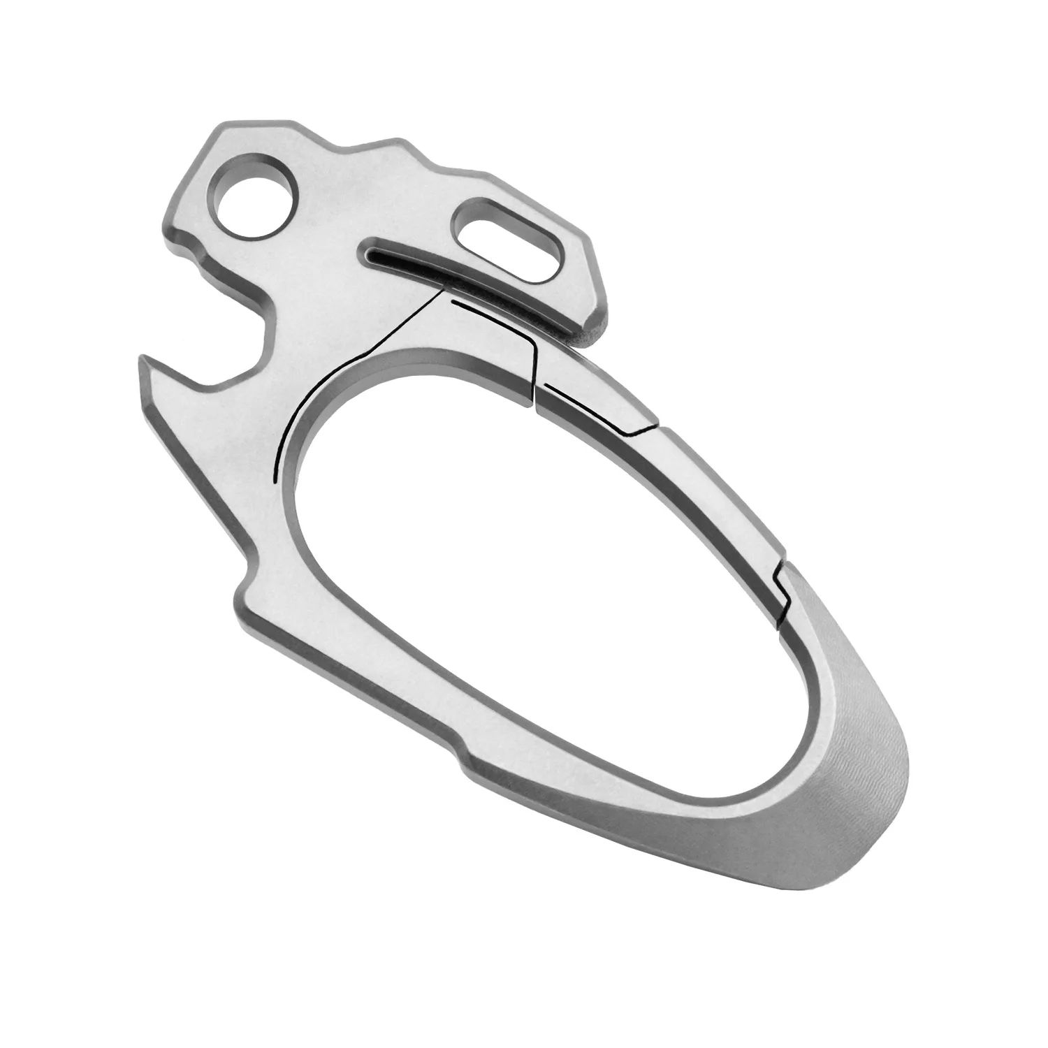 Outdoor Titanium Alloy Multifunctional Keychain EDC Pry Bar Bottle Opener Nail Remover Tool
