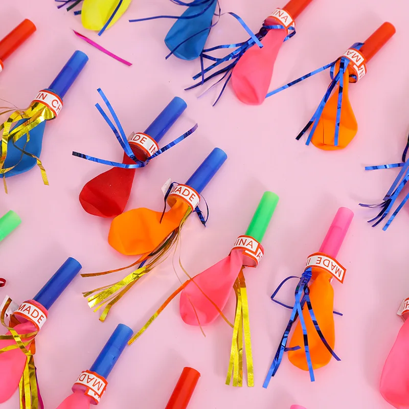 48 Stücke Goldfaden Ballon Pfeife Spielzeug Kinder Geburtstag Partybevorzugung Pinata Füllstoff Ostern Kindertag Karneval Partybevorzugung Dekoration