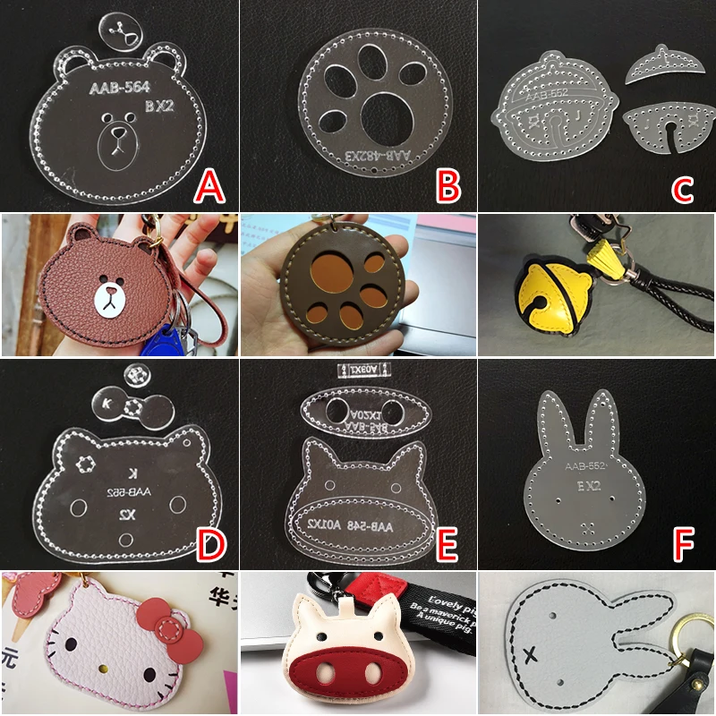 CHUYU-Leather Stencils,Animal ShapeTool,Hanging Ornament Making Mold Decor,Cute Pendant, Acrylic Template, Durable Leather Tools