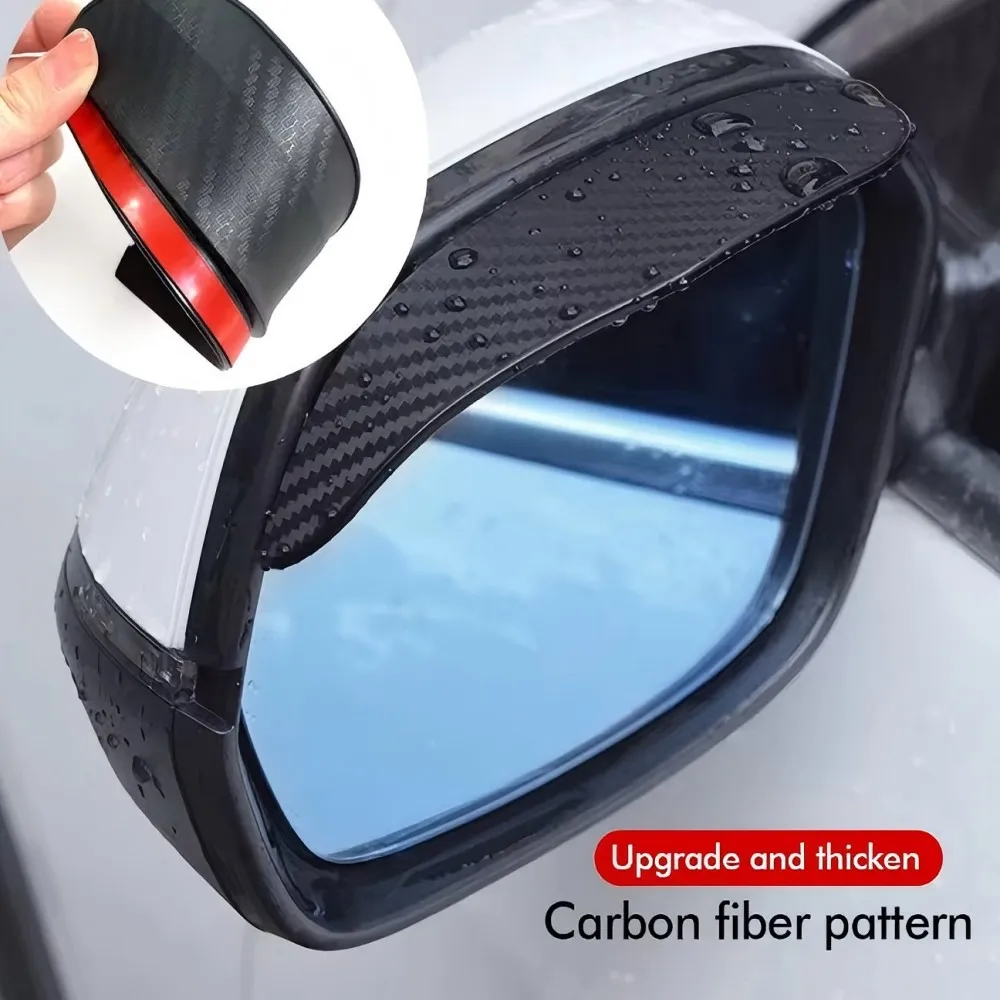 

2PCS Car Rearview Mirror Rain Eyebrow Carbon Fiber Sun Visor Shade Cover Protector Clear Vision for Rain Car Mirror Accessories