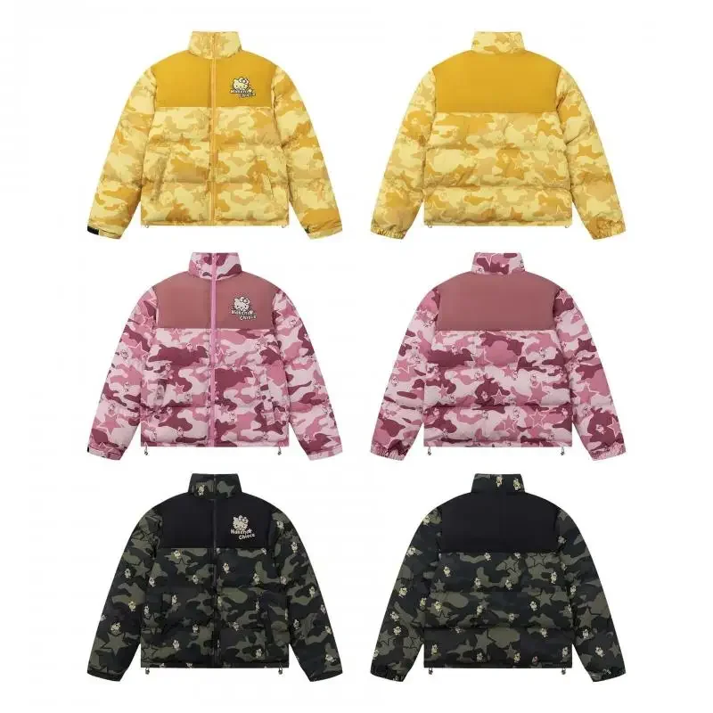 

Y2K Hello Kitty Women Warm Jacket Coat Sanrio Camouflage Couple Cartoon Winter Thickened Tops Cute Anime Cotton Coat Girls Gift