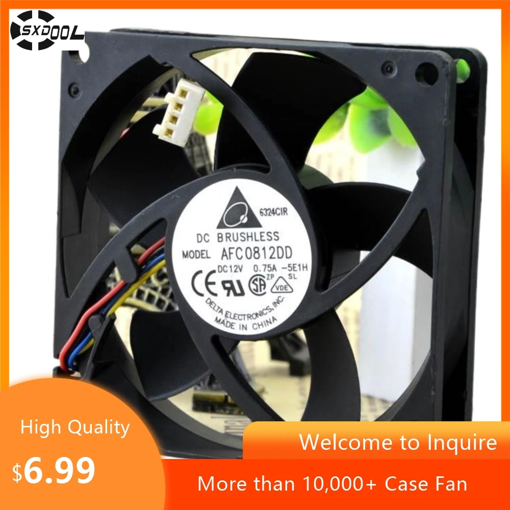 AFC0812DD 80mm DC Cooling Fan for Delta 8020 8cm 12v 0.75A Dual Ball PWM Heatsink Cpu Cooler Fan