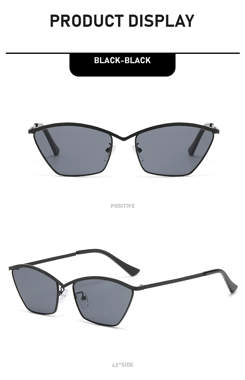 Neue trendige Cat-Eye-Sonnenbrille mit Retro-Metallrahmen, hochwertige UV-beständige Sonnenbrille für Männer und Frauen 2508 – Detail 10