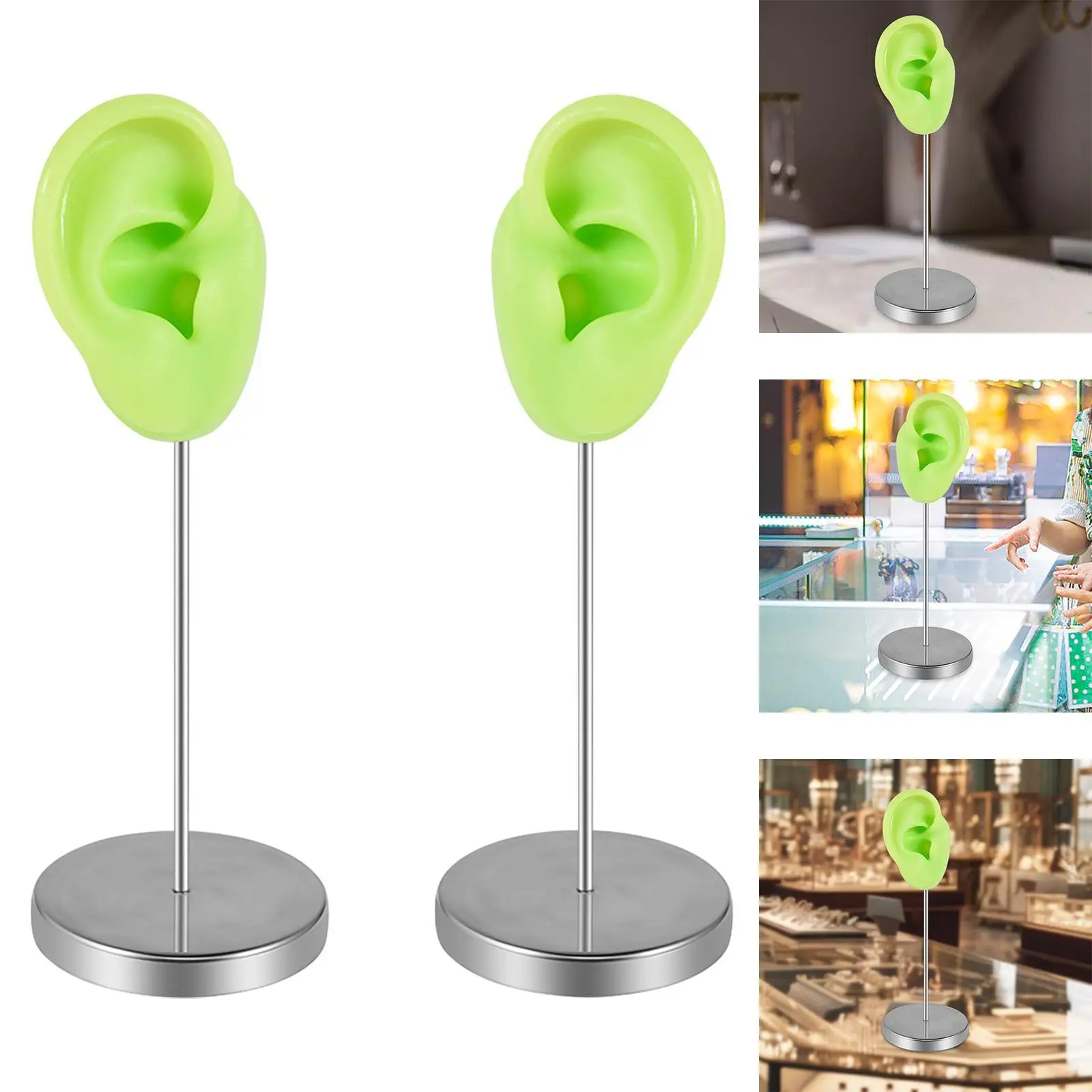 Silicone Ear Model Jewelry Holder Body Part Prop Realistic Organizer for