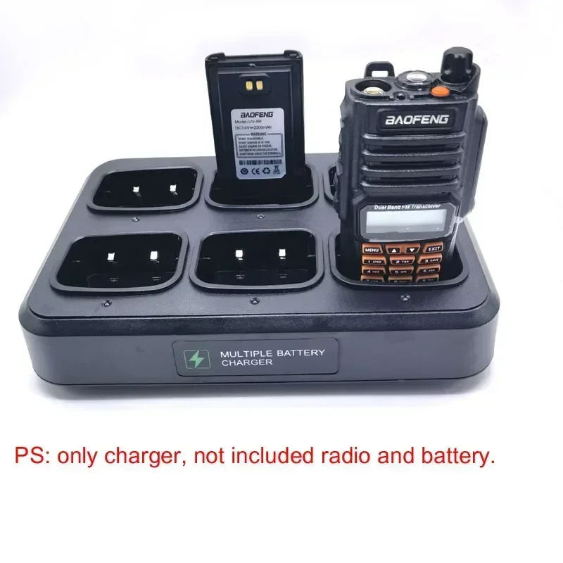 Multiple 6-Way Desktop Rapid Battery Charger For BAOFENG UV9R UV-XR A-58 UV-9R Plus GT-3WP UV-5S BF-A58 BF-9700 Walkie Talkie