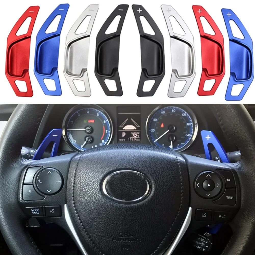 Shift Paddle For Toyota RAV4 Aygo Fortuner Camry XV50 Corolla 11 MarkX Zelas TRD Car Steering Wheel DSG Shifter Extender 2pcs