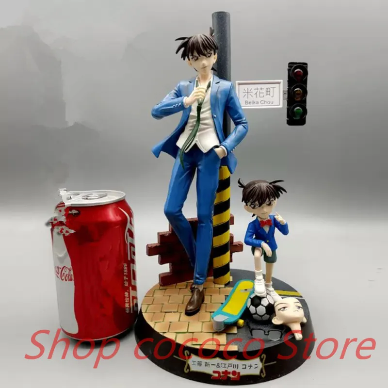 Detective Conan Kudou Shinichi Figure 28cm Jimmy Kudo Case Closed Anime Figures Pvc Figurine Statue Model Collection Toys Gift