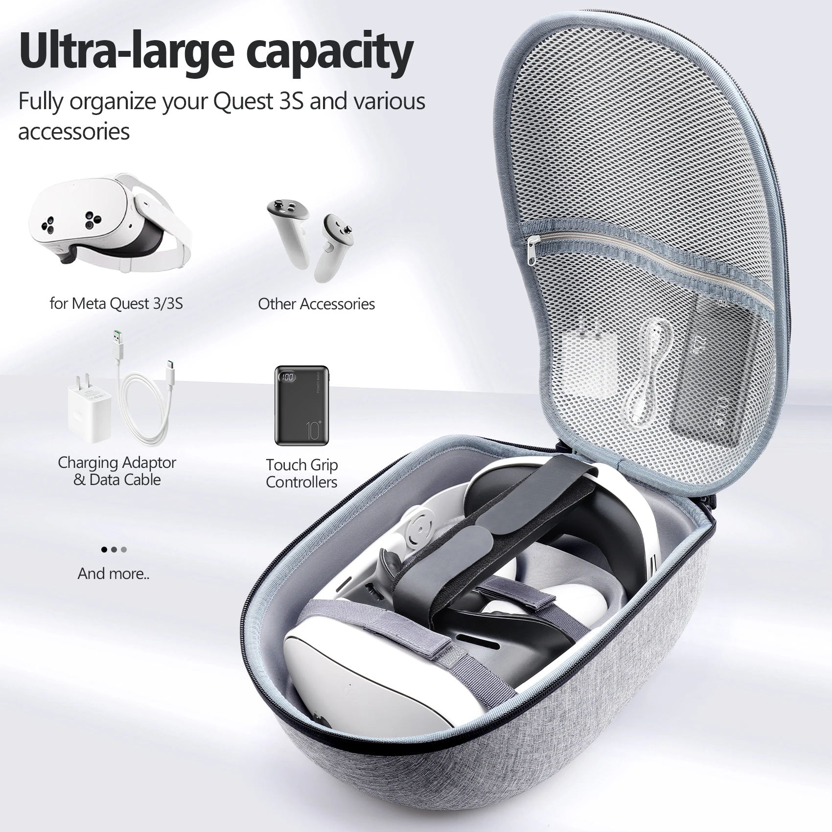 HUADAI Design Tragetasche Kompatibel mit Meta Quest 3S/Quest 3/Quest 2 – Detail 5