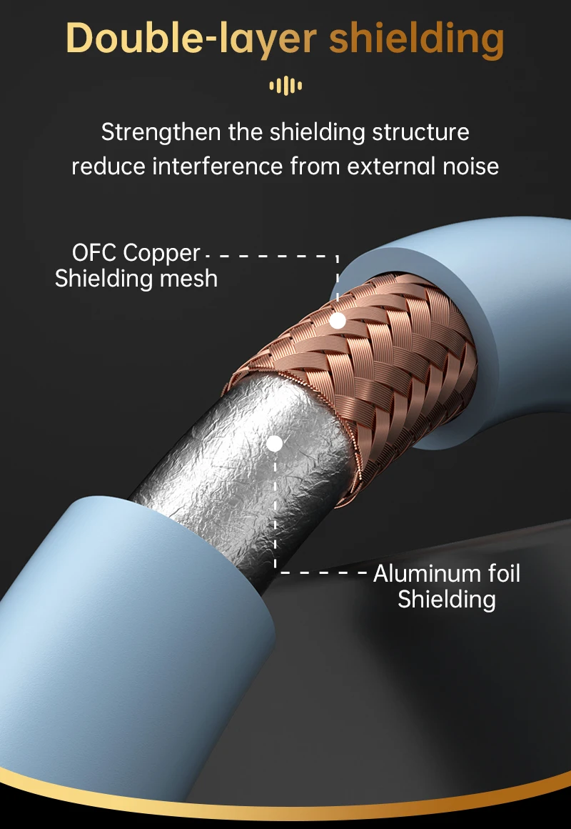 Serost Star HiFi OFC Sauerstofffreies Kupfer TRS 6,5mm auf 3,5mm Stereo-Audio-Adapterkabel für Headset, Mikrofon, Verstärker, Lautsprecher – Detail 4