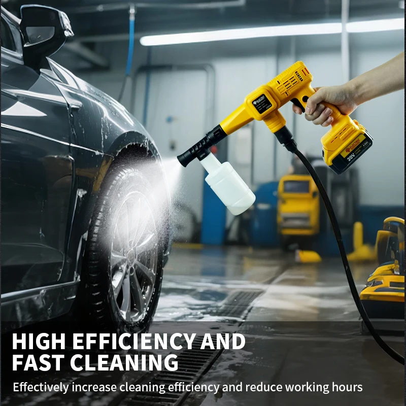 6000KPA High Pressure Car Wash Washer Gun 19800RPM Cordless Generator Cleaning Machine For Dewalt 20V Battery Pin