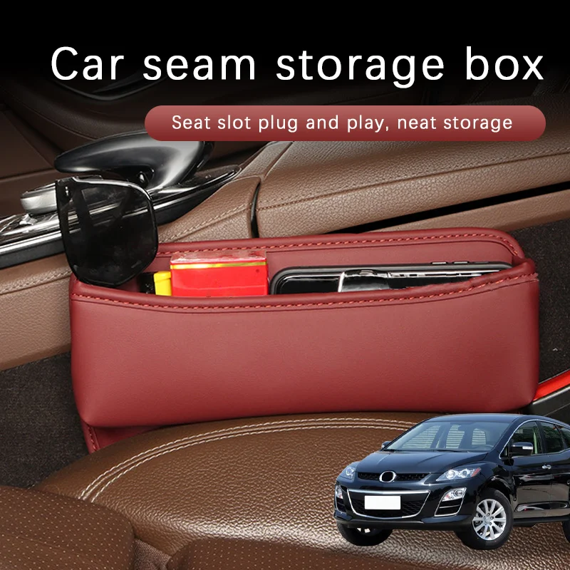 Car Seat Gap Storage Box Driver Front Auto Seat Gap Filler Organizer Wallet Keys Card Storage Box For Mazda CX7