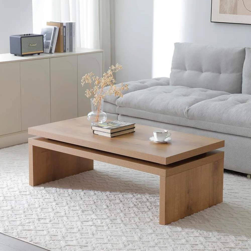 

Деревянный журнальный столик, современный простой стол для гостиной середины века, прямоугольные центральные столы для фермерского дома с язычком из натурального массива ели