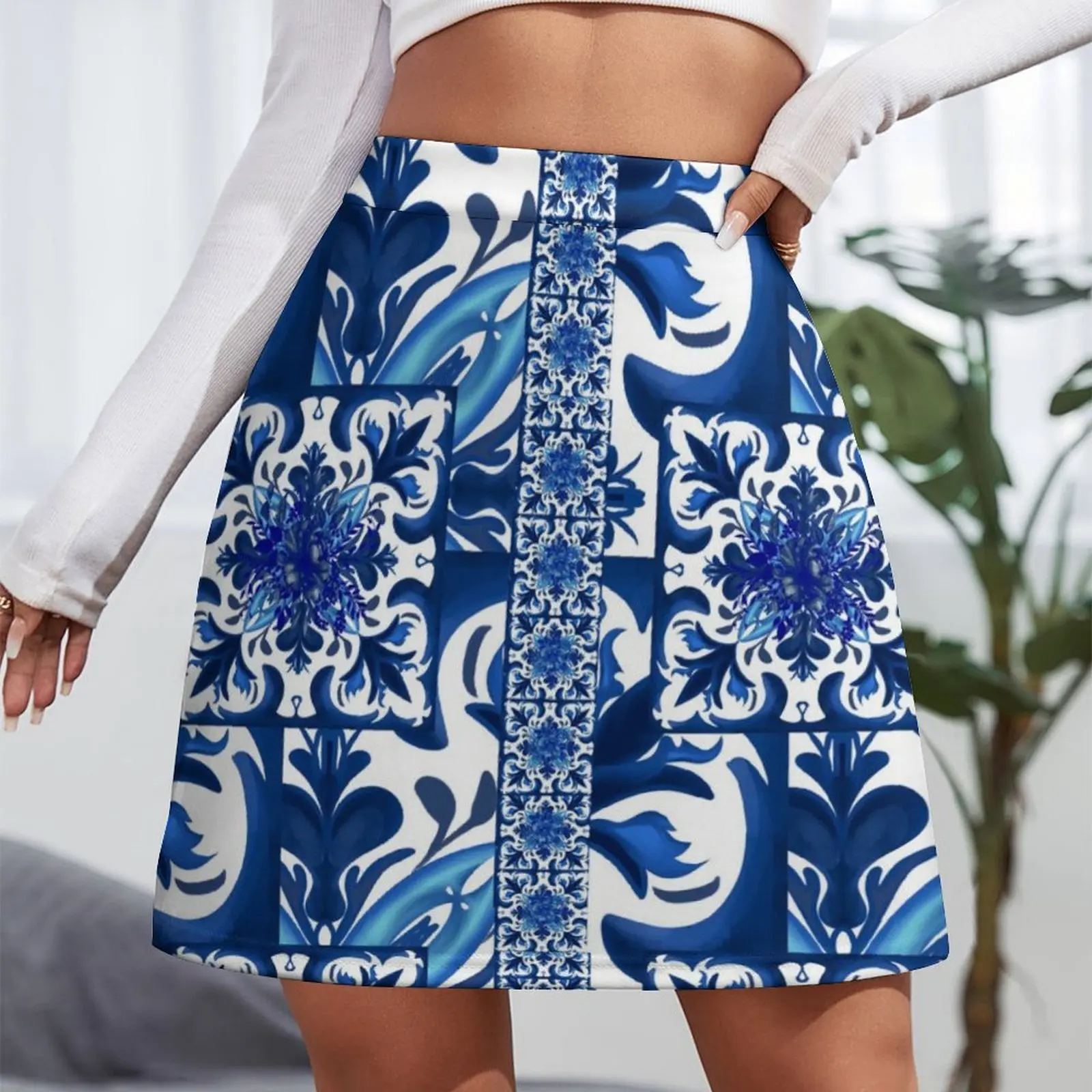 Majolica,blue tiles,blue willow art Mini Skirt Skirt shorts micro mini skirt extreme night club outfit