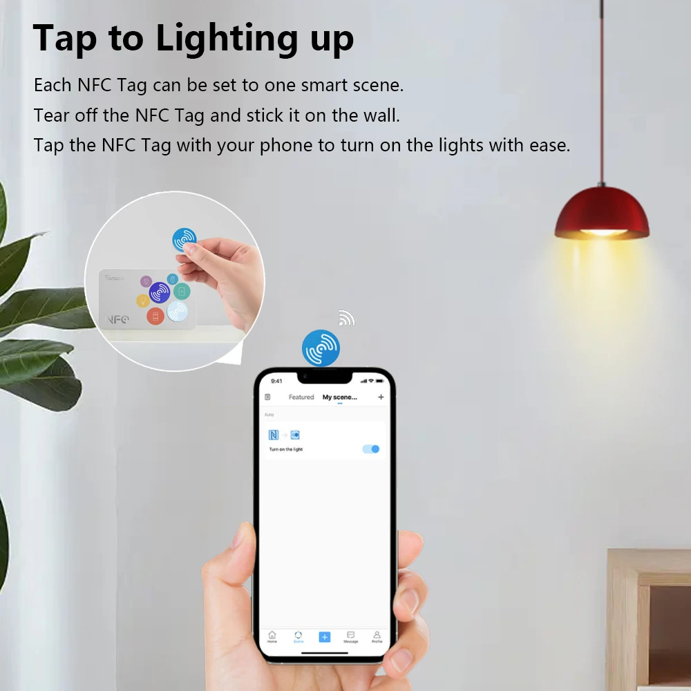 SONOFF NFC Tag 215 chip 540 bytes EWeLink Smart Tags Automation Shortcuts Tap to Trigger Compatible with NFC-enabled phones