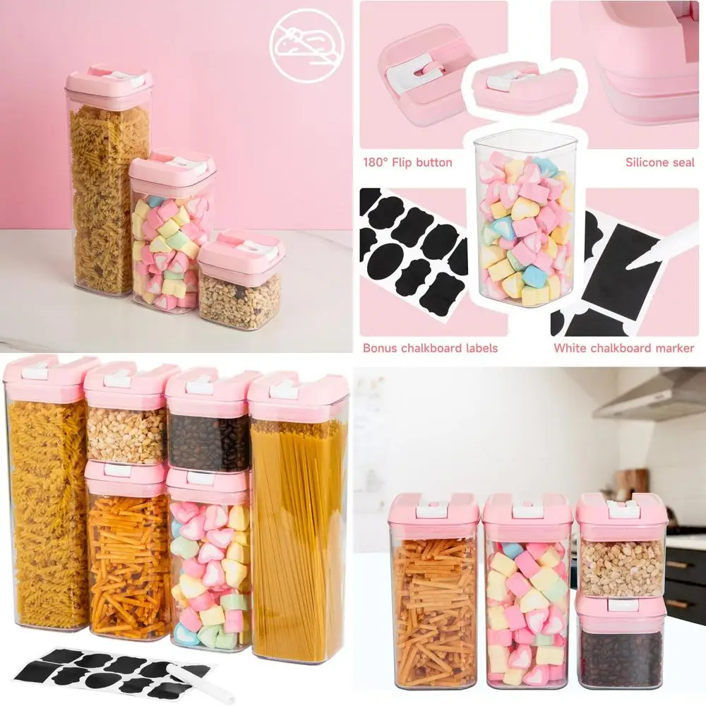 

6-Piece BPA-Free Clear Plastic Airtight Food Storage Containers with Locking Lids for Kitchen, Pantry, and Meal Prep