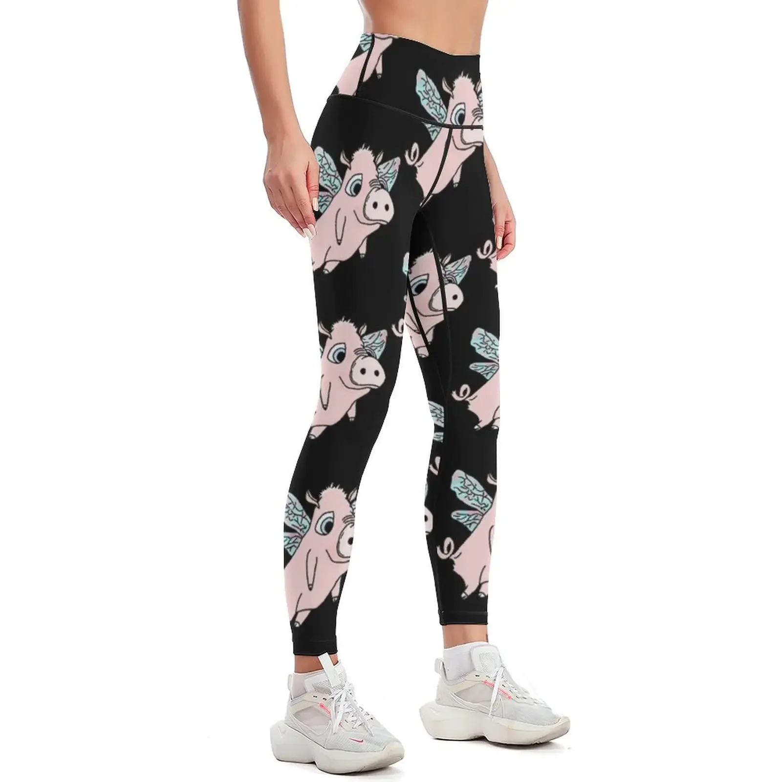 Flying Pig Leggings harem pants gym's sportswear joggers for sports shirts gym Womens Leggings