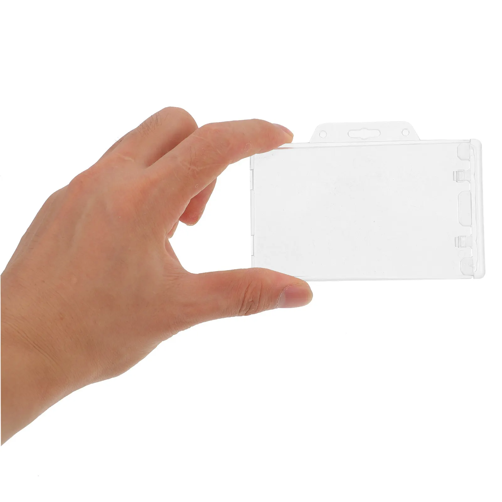 

5Pcs Clear Badge Holder Horizontal Id Name Badge Sleeve Transparent Card Protector Reusable Protective Cover for Business School