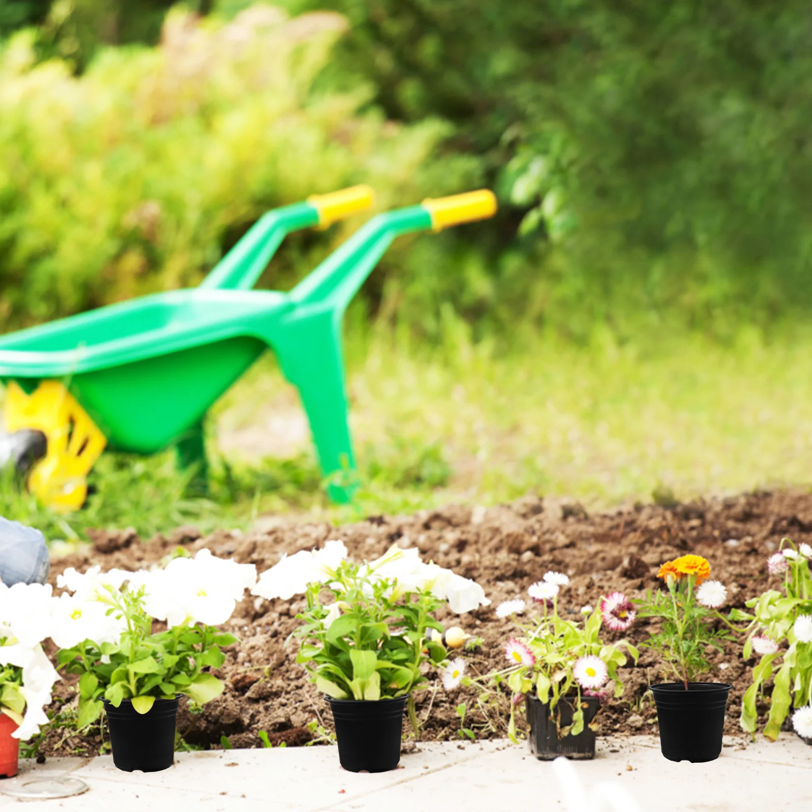 

50Pcs Plastic Nursery Pots Seedling Plant Pots with Drainage Holes Durable Lightweight Flower Garden Supplies