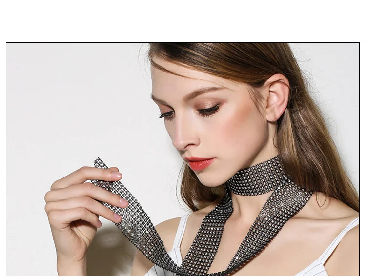 

Waterdrop vintage black mesh necklace - long necklace for sweater - high-quality waterproof jewelry. Gift for your wife.