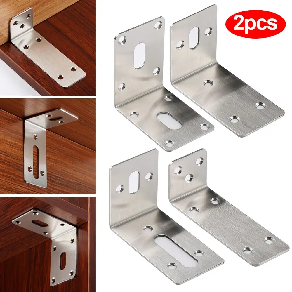 

2PCS Rustproof Stainless steel Corner buckle Corner Guard Fasteners Protector Brackets Stand Angle Corner Code