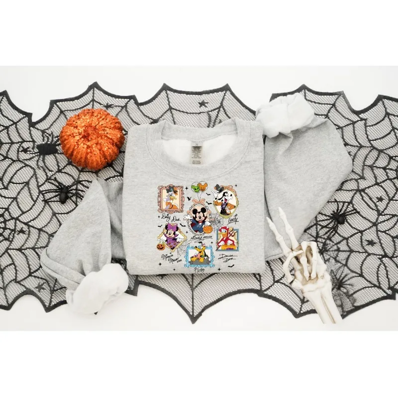 เสื้อฮู้ดดี้ลายดิสนีย์ มิกกี้และฟลานเดอร์ส สำหรับผู้หญิง ฤดูใบไม้ร่วงและฤดูหนาว รุ่นใหม่ เสื้อฮู้ดดี้ลำลองแฟชั่นสตรีทสำหรับผู้ชายและผู้หญิง