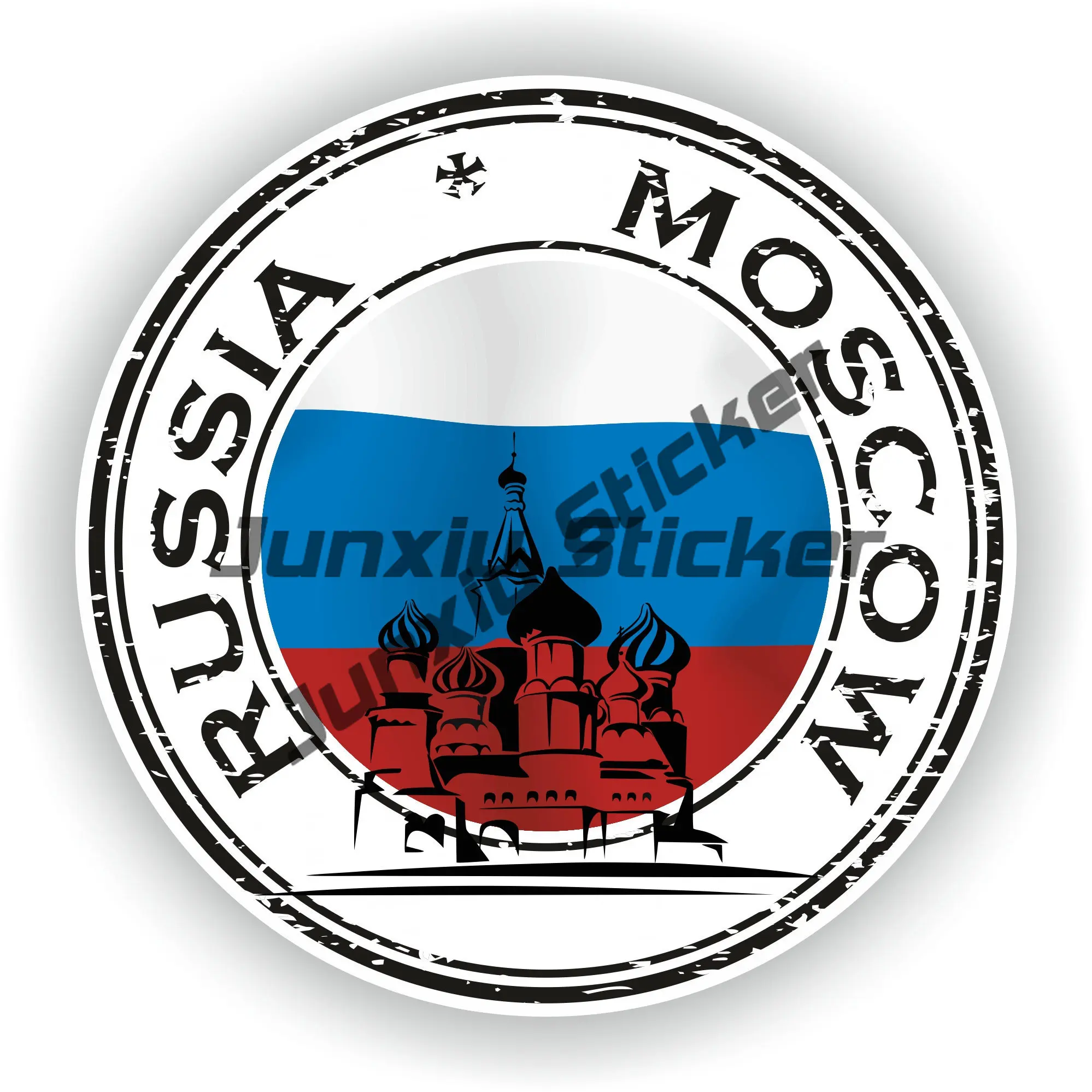 Russia RU RUS Coat of Arms round Flag Sticker Waterproof Decal Moscow ST Petersburg Seal Lips Hand Design Decoration Accessories