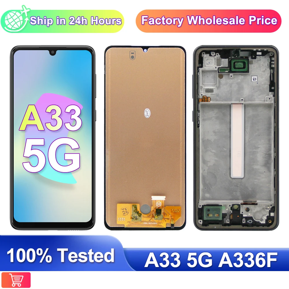 100% Tested For Samsung Galaxy A33 5G LCD Display A336 A336F A336B SM-A336B Display Touch Screen Digitizer Assembly Repair Parts