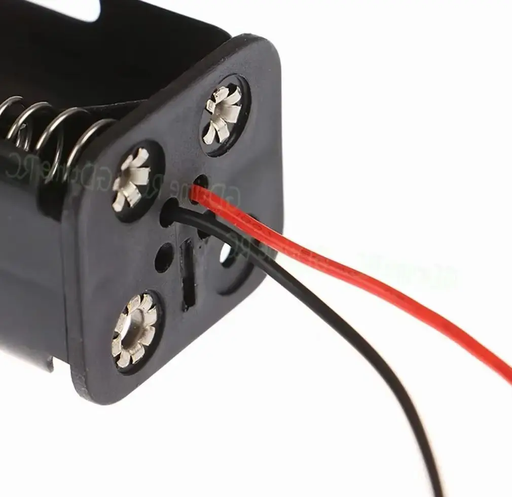 JST JR Plug Holder Case Box Storage Wire Leads 2-slot 4 x AA Battery Back To Back For RC Car HSP WLtoys HPI Traxxas TAMIYA Axial