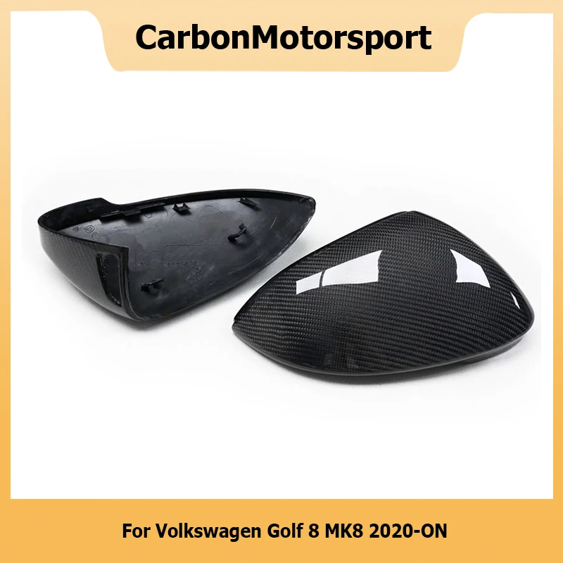 Replacement Style Carbon Fiber Body Side Rearview Mirror Cover For Volkswagen Golf 8 MK8 2020-ON with/no Lane Assist Hole