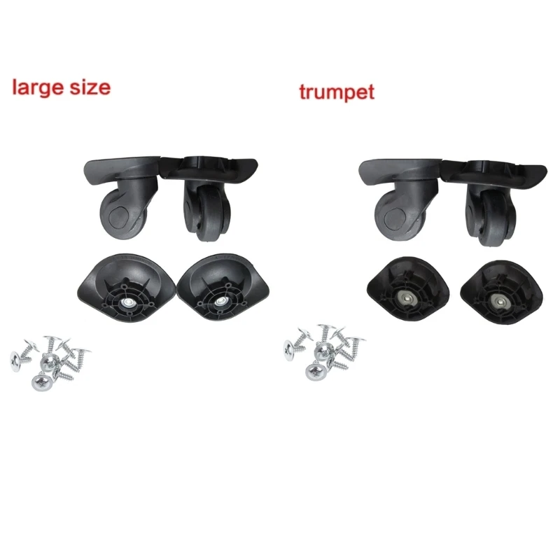 Heavy Duty Luggage Wheel Replacement Trolley Casters Single Row 360 Degree Suitcase SilentWheels 2pcs/Set Black