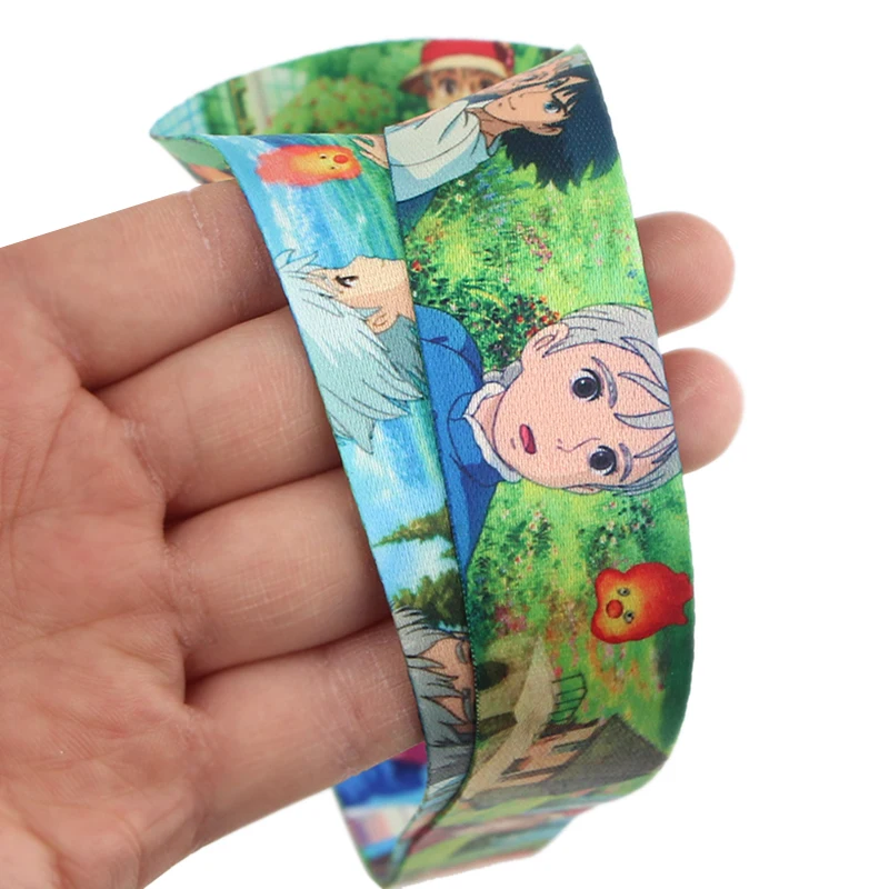 أنيمي فيلم الحبل لطيف القط حامل بطاقة الرقبة حزام لمفتاح بطاقة الهوية أحزمة الهاتف شارة حامل Keyrings تأثيري اكسسوارات الهدايا