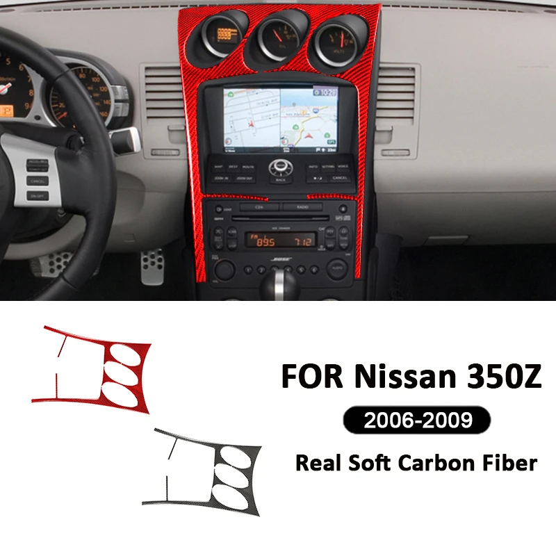 

Car Carbon Fiber Central Control Dashboard Panel Navigation Screen Frame Trim Strips Sticker Interior For Nissan 350Z 2006-2009