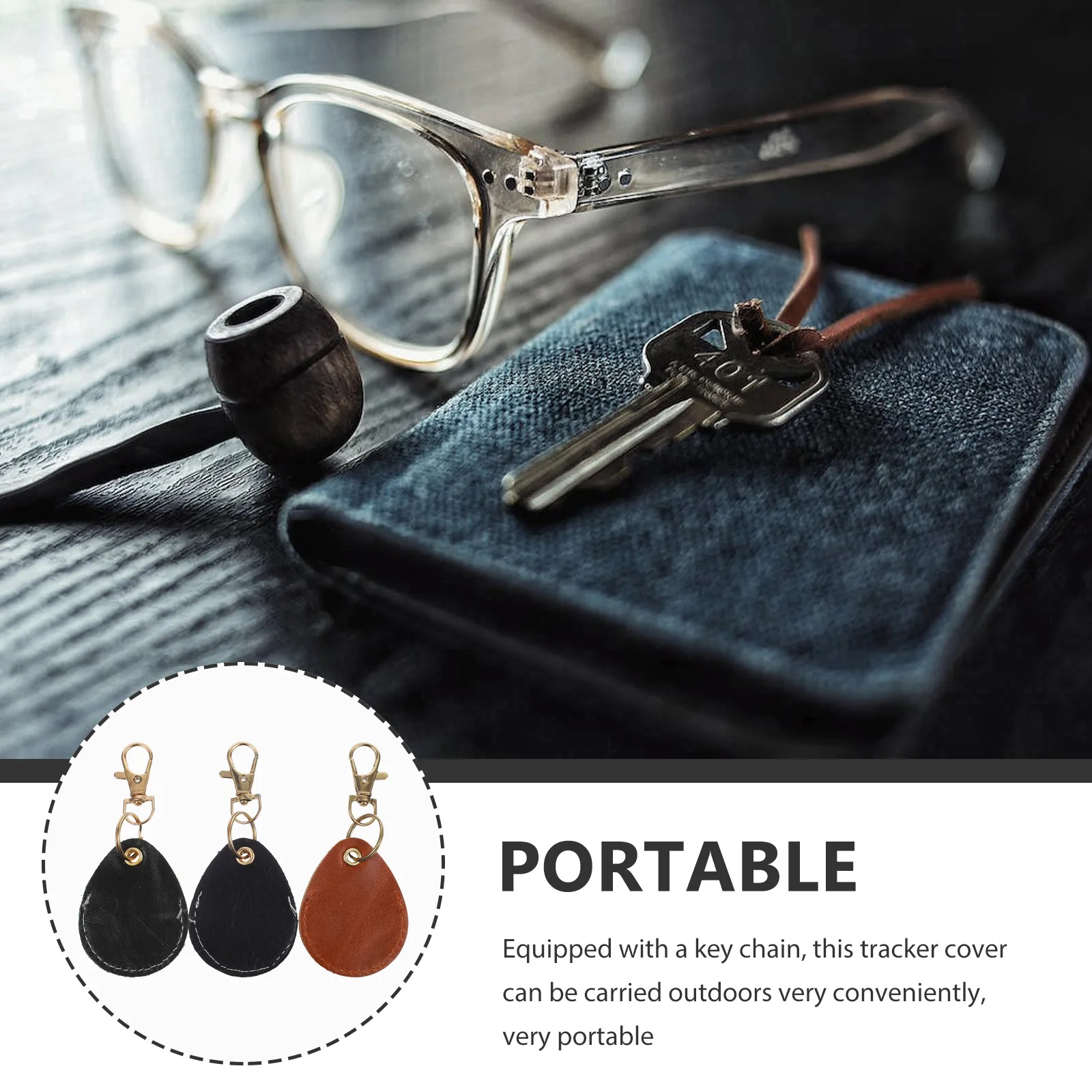 

3pcs Protective Case Keychain Water Drop Yellow Green Black Tracker Locators Cover Anti Lost Portable Smart