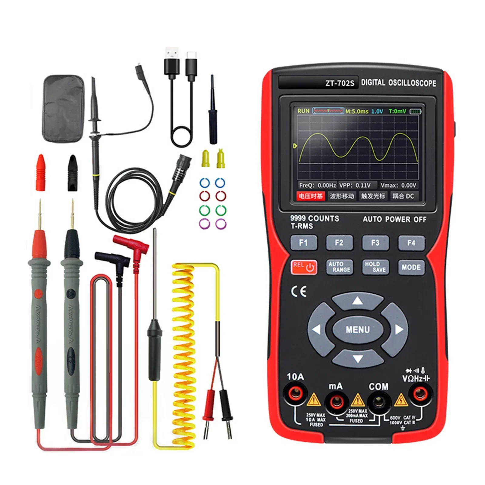 

Portable and High Performance Handheld Oscilloscope with 9999 Counts Digital Multimeter for Accurate Measurement