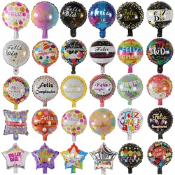 20pcs 10inch Spanish Happy Birthday Foil Balloons Feliz Cumpleanos Te Quiero Baloes Event Party Decoration Air Golobs Supplies