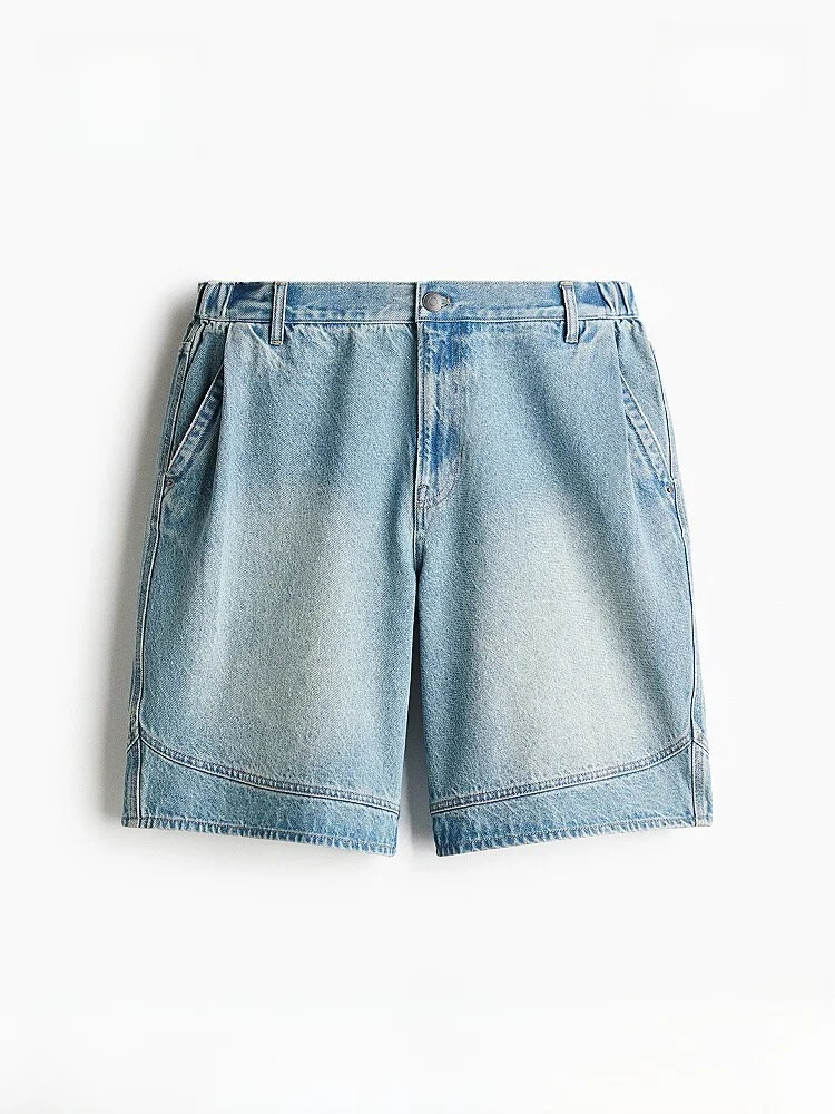 

H&M Men's Fashionable Casual Loose Jeans Shorts 1294211 Summer Collection Regular Thickness Short Length