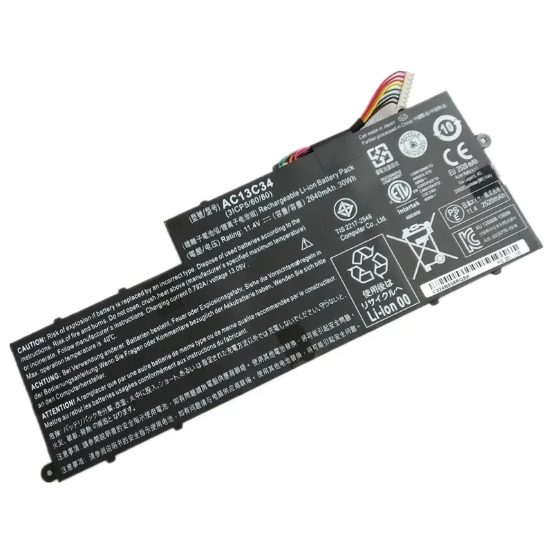 

Аккумулятор AC13C34 для Acer Aspire V3 E3-111 ES1-111M C827 E3-112 E3-112M E3-112V C2KP C6CM MS237 V5-122P V5-132 V5-132P 2446 2852