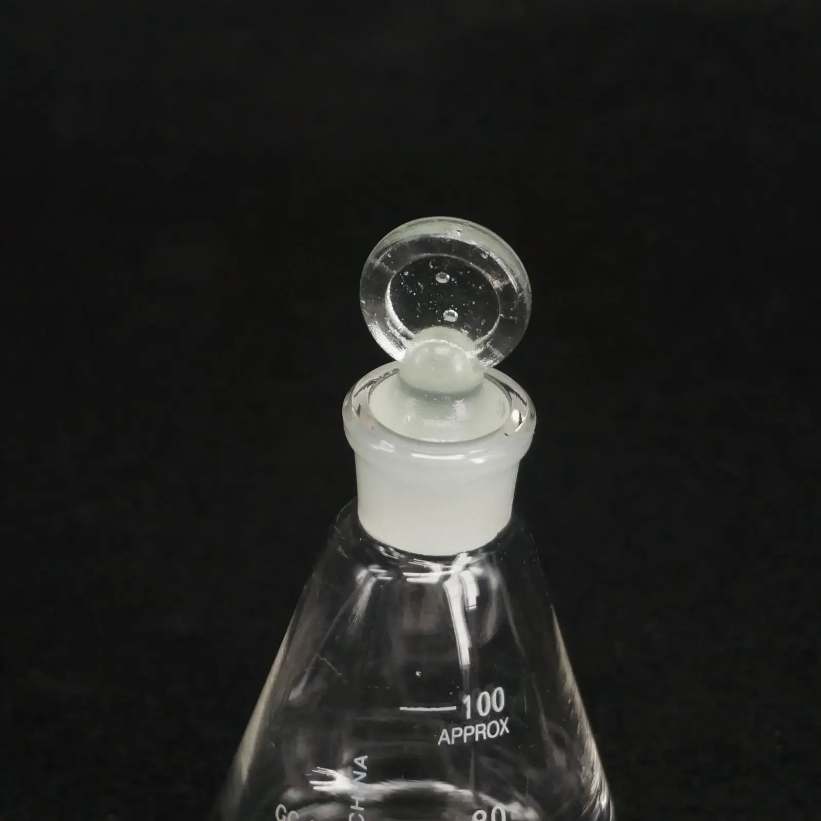 100ml Lab Borosilicate Glass Erlenmeyer Conical Flask with Ground-in Stopper