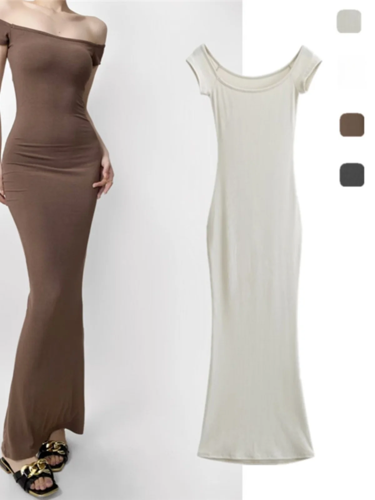 Kardaian Sexy One oulder Bodycon Dr Elastic Fi Tail Long Skirt Tight Fit ow Body ape Spicy Girl Dr ort Sve