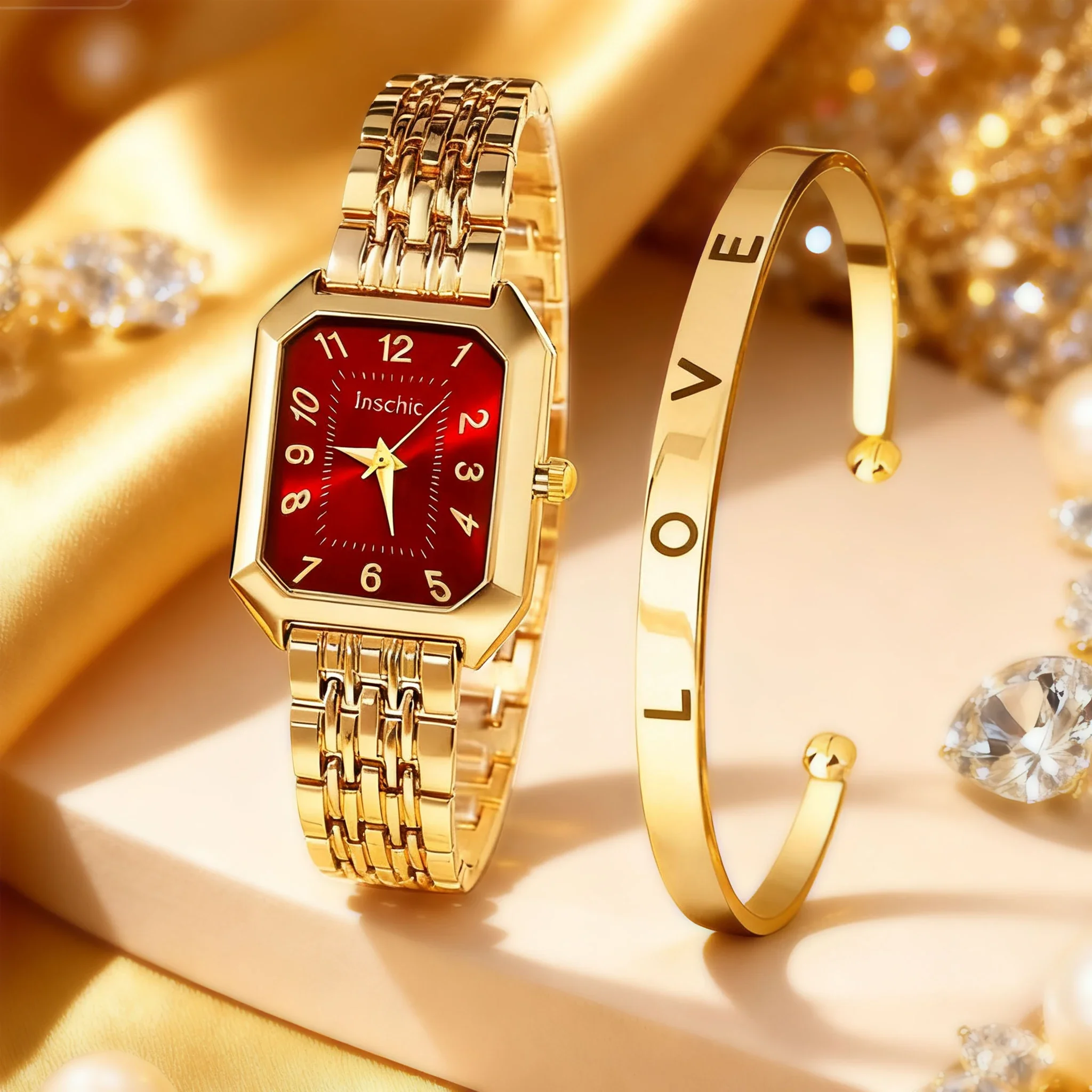 Trendy 2-Piece Quartz Watch & Accessory Bundle | Perfect Versatile Gift for Daily Wear