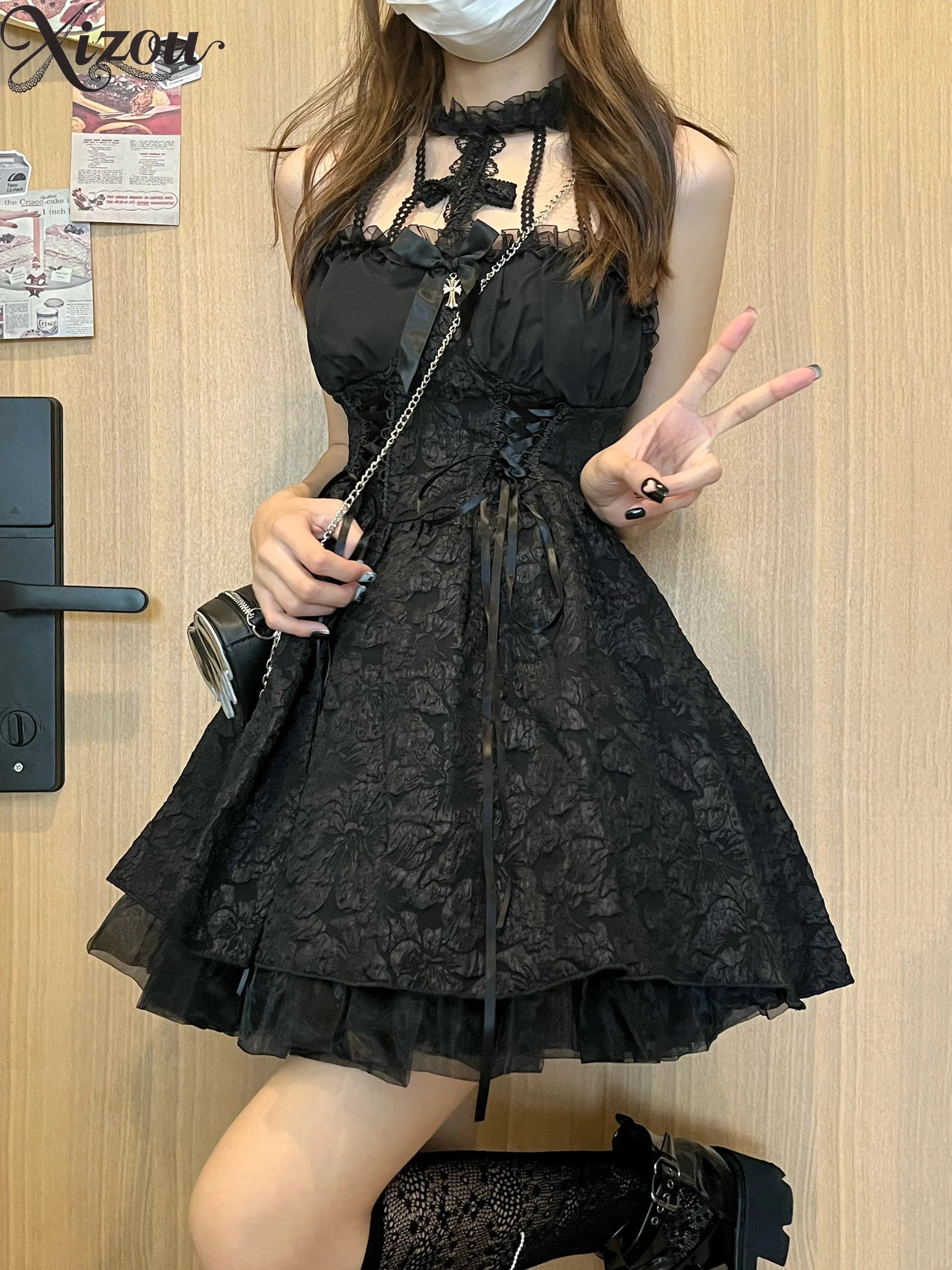 اليابانية الفيكتوري القوطية Y2k الظلام مثير لوليتا الشرير الحلو الكرة ثوب بروتيل سليم فستان عيد ميلاد مساء حفلة تأثيري Harajuku