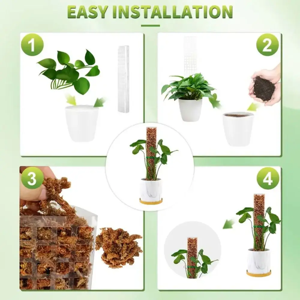 Semi Circular Moss Pole Trellis Plant Support Stick For Monstera Pothos Indoor Garden Climbing Greenery Decor Stakes