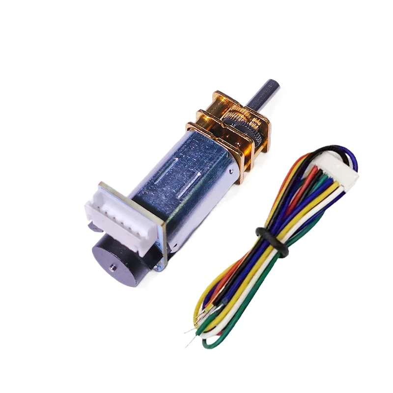 محرك تروس GA12-N30 مع جهاز تشفير - محرك تخفيض صغير 6 فولت تيار مستمر، جهاز تشفير القاعة منخفض السرعة للروبوتات