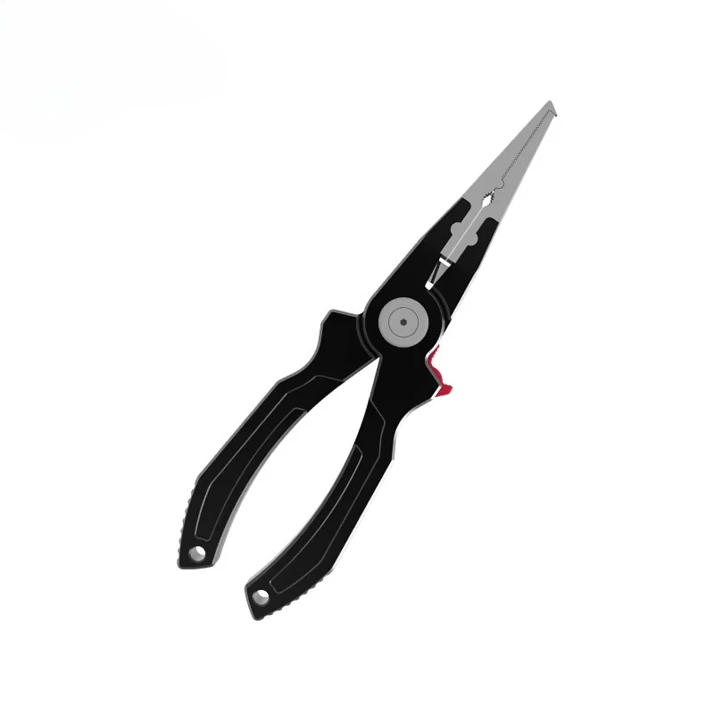 Shockproof Design Aluminum Saltwater Fishing Pliers with Split Ring & Side Cutter Tool