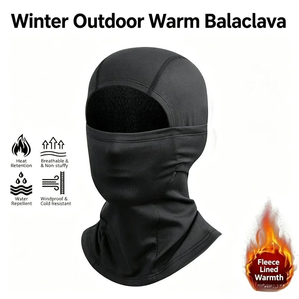 Winter Fleece Lined Balaclava Windproof Water Repellent Full Face Mask for Ski Cycling Motorcycle Outdoor Sports